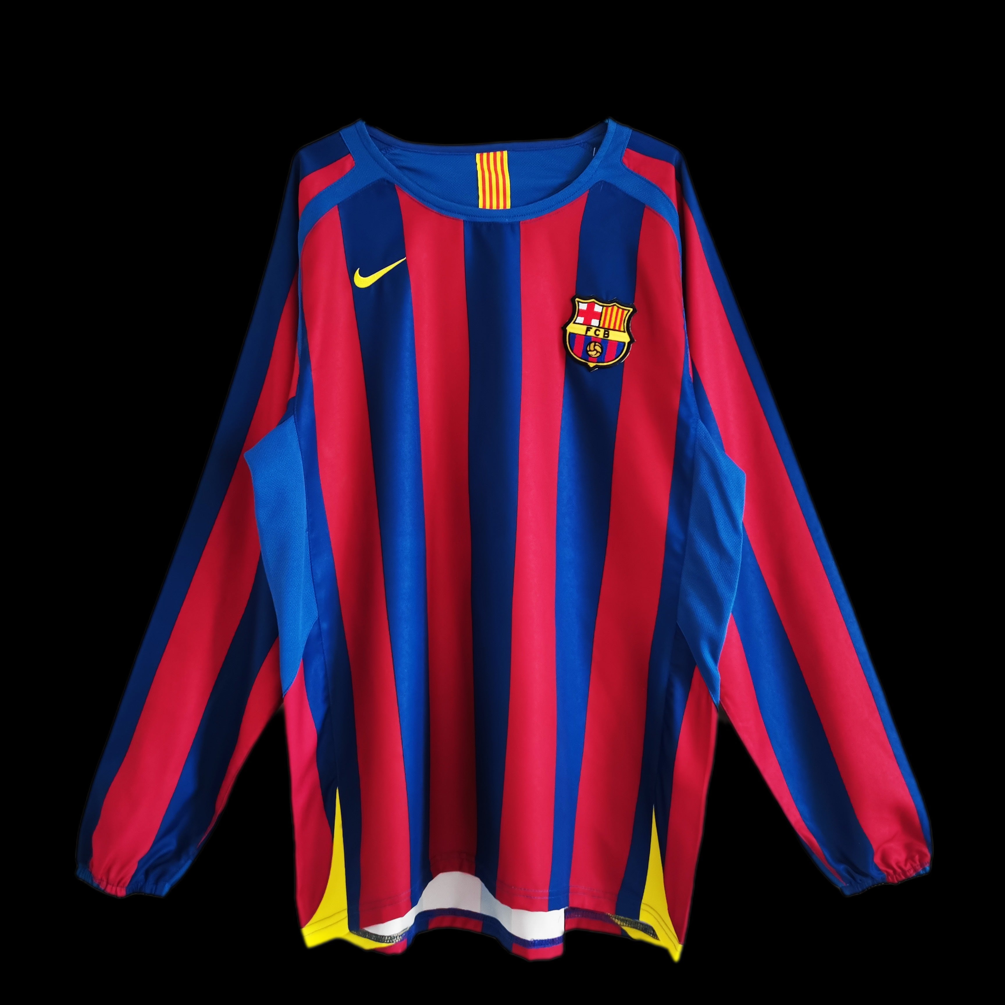 Retro 2005 06 Barcelona Home Long Sleeve Kit Theftblkits