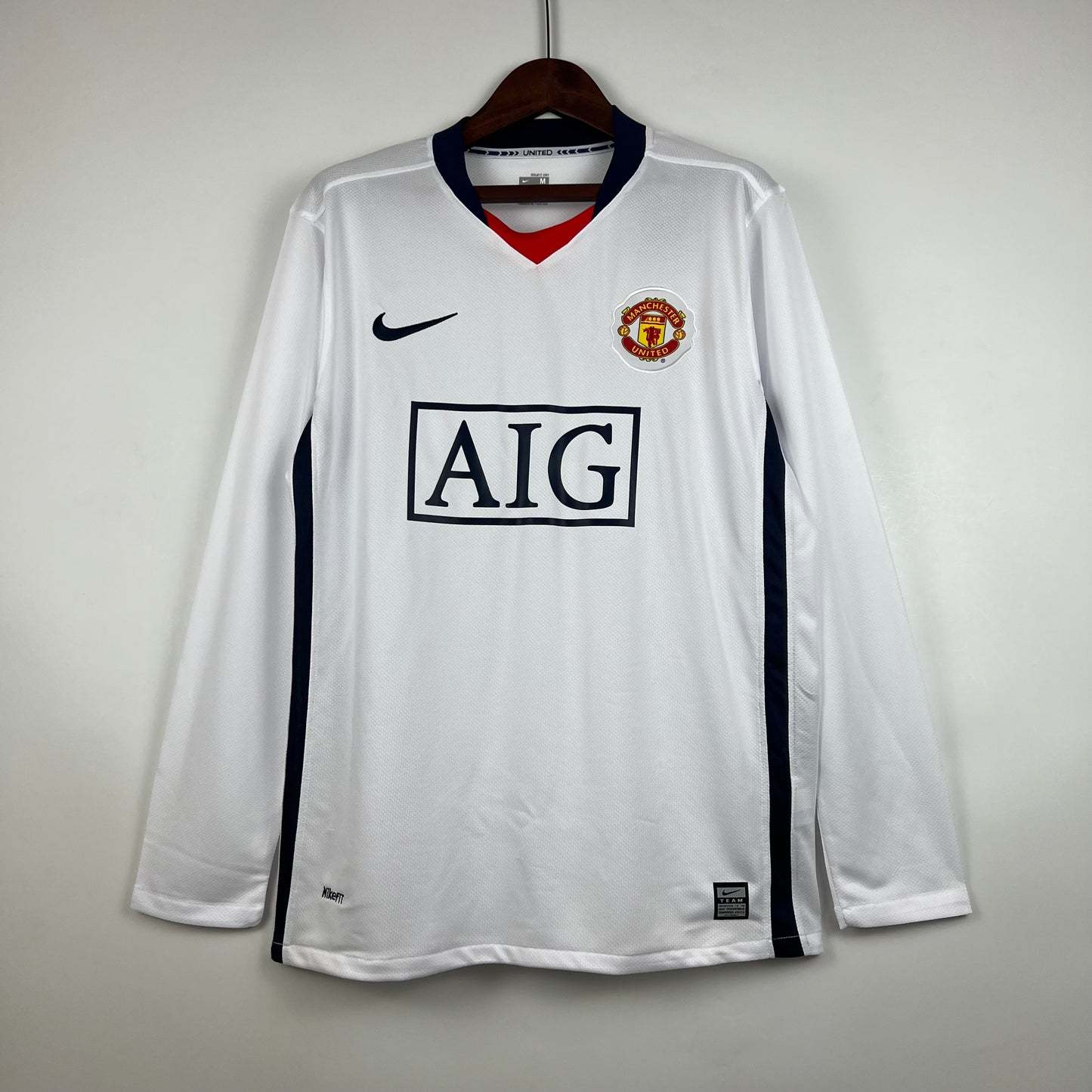 Manchester United retrò a maniche lunghe 07/08 Bianco S-XXL 