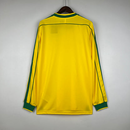 Retro Long Sleeve Brazil 1998 Home Kit