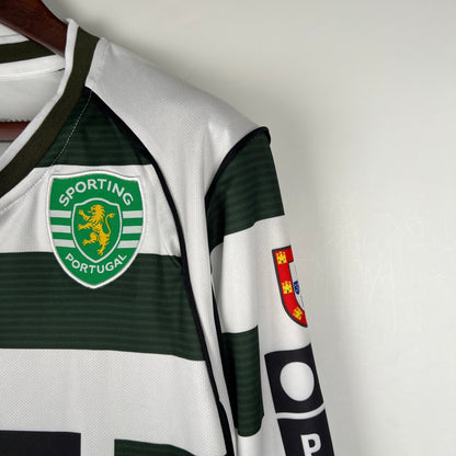 Sporting Lisbona retrò a maniche lunghe 01/03 Home S-XXL 