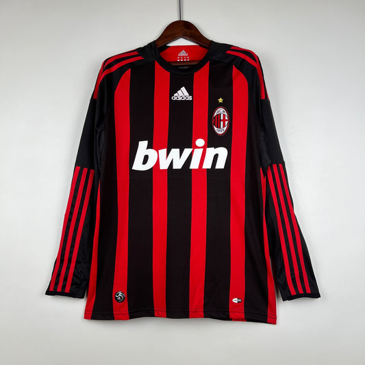 Retro Long Sleeve AC Milan 08/09 Home Kit