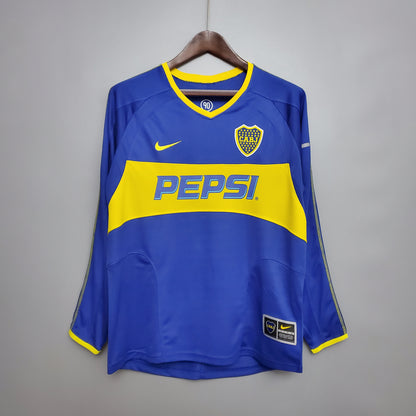 Retro Boca Juniors 03/04 Home Kit Long Sleeve Kit