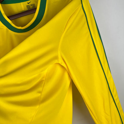 Retro Long Sleeve Brazil 1998 Home Kit