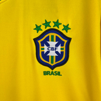 Retro Long Sleeve Brazil 1998 Home Kit