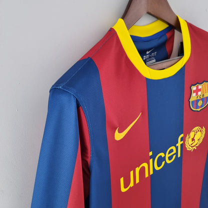 Retro Barcelona Long Sleeve 10/11 UEFA Champions League Home Kit