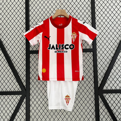 23/24 Sporting Gijon Home - Kids Tshirt Kit