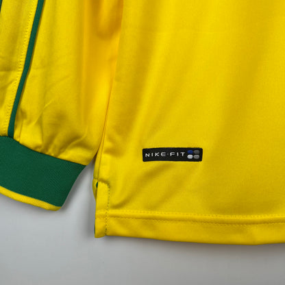 Retro Long Sleeve Brazil 1998 Home Kit