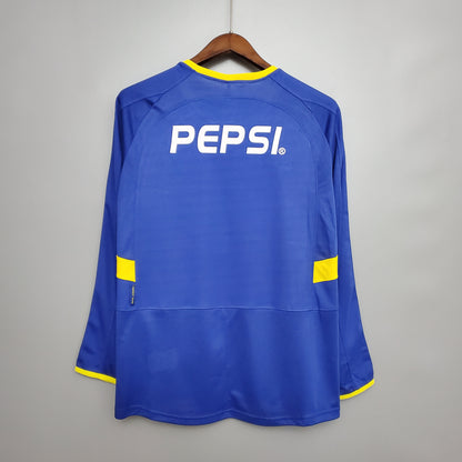 Retro Boca Juniors 03/04 Home Kit Long Sleeve Kit