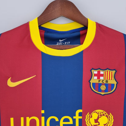 Retro Barcelona Long Sleeve 10/11 UEFA Champions League Home Kit