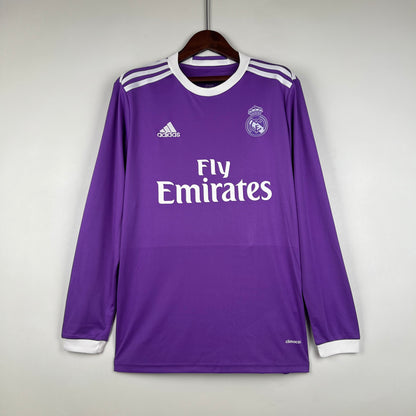 Retro Long Sleeve Real Madrid 16/17 Away Kit