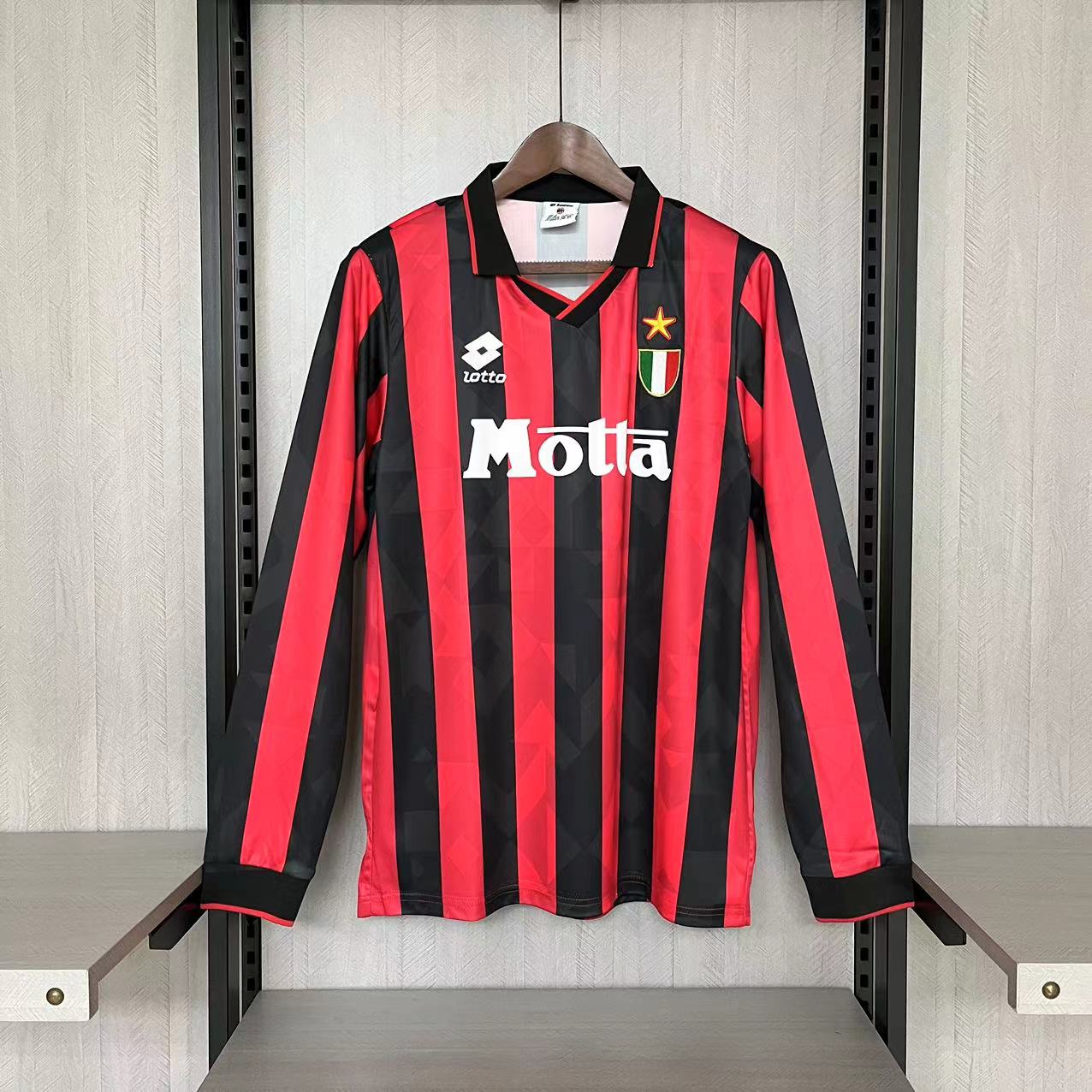 Retro Long Sleeve AC Milan 1993-94 Home Jerseys Kit