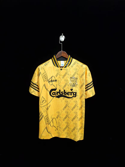 Terza maglia retrò gialla del Liverpool 95/96 