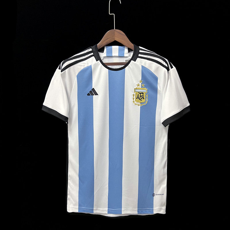 Maglia Argentina Home Coppa del Mondo 2022 (3 Stelle) 